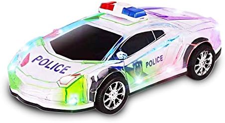 INTEGEAR Electronic Toy Car with colorful LED Lights and Sound, Kid Toys for Boys Girls (Colors Vary)