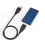 mSATA to USB 3.0 5GBPS SSD Aluminum Housing External Enclosure Adapter Case with USB Mirco-B Interface for mSATA Internal Solid State Drive Hard Drive (mSATA to USB3.0(Blue))