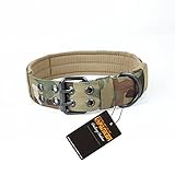 EXCELLENT ELITE SPANKER Nylon Tactical Dog Collar Military Adjustable Training Dog Collar with Double Metal D Ring Buckle(Multicam-L)