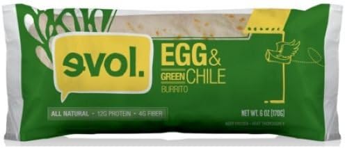 Evol Burritos Egg &amp; Green Chile 8oz (Frozen) (Pack of 12)