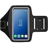 i2 Gear Cell Phone Armband Case for Running - Workout Phone Holder with Adjustable Arm Band and Reflective Border - Large Armband for iPhone X XS Galaxy S9, S8, S7, Edge, LG and Pixel 2, 3, Black