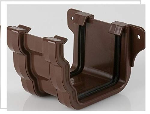 Brett Martin 106mm Prostyle (Ogee) Gutter Union Bracket Joiner BR084BR Brown