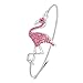 SENFAI Full Rhinestone Flamingo Can Open Bangle for Women (silver 1)