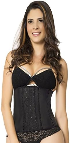Faja Colombiana Latex Sports Waist Trainer Cincher Short Torso 3 Hook Rows Black XL