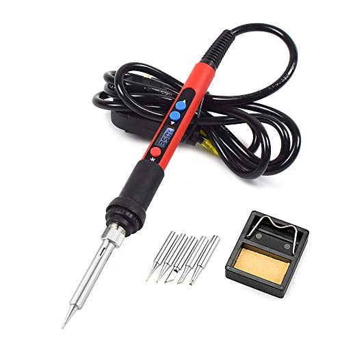 NEWACALOX LCD Soldering Iron Kit with Thermostatic Digital-Controlled and LCD Screen Display, Adjustable Temperature 60W Electrical Solder Gun 110V - Thumbnail 7