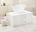 Creative Scents Mirror Janette White Tissue Box Cover Rectangular - Decorative Tissue Box Holder for Bathroom with Durable Bottom Slider - Tissue Holder for Bathroom
