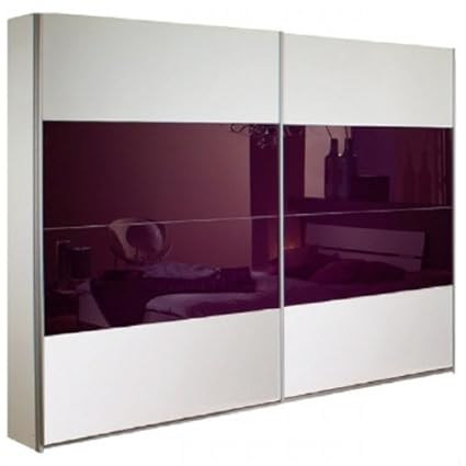 New York Sliding Door Wardrobe Purple And White Doors Amazon Co