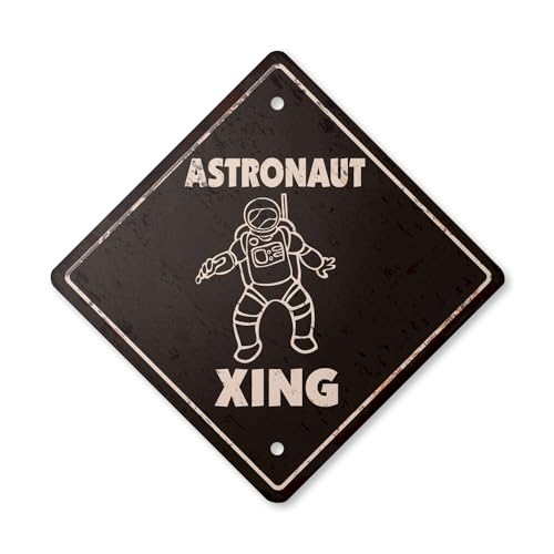 Astronaut Vintage Crossing Sign Zone Xing | Indoor/Outdoor Plastic | 17" Tall R…