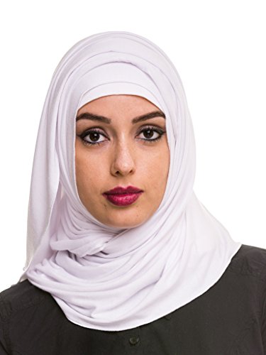 Kashkha Women s Plain Cotton Jersey Lightweight Hijab Scarf, White, 22inches Width*77inches Length /(55cm*200cm)