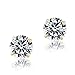 14k Yellow Gold Solitaire Round Cubic Zirconia CZ Stud Earrings with Gold butterfly Pushbacks (8mm)…