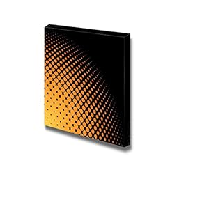Canvas Prints Wall Art - Abstract Yellow and Orange Halftone Background Dots Pattern | Modern Wall Decor/Home Decoration Stretched Gallery Canvas Wrap Giclee Print & Ready to Hang - 12" x 12"