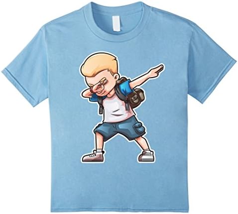 Kids Back To School Boy Dabbing T Shirt Funny Dab Dance Kids Tee 4 Baby Blue