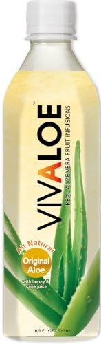Vivaloe Original Flavor Aloe Beverage. All Natural Aloe Juice. 16.9 Fl. Oz./500 ml. plastic bottles, 12ct