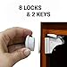 Eco-Baby Magnetic Cabinet Locks for Babies - Magnetic Baby Proofing Cabinet Locks, Child Locks for Cabinets Drawers Doors Kitchen - Easy Installation No Tools Required (8 Pack and 2 Keys)