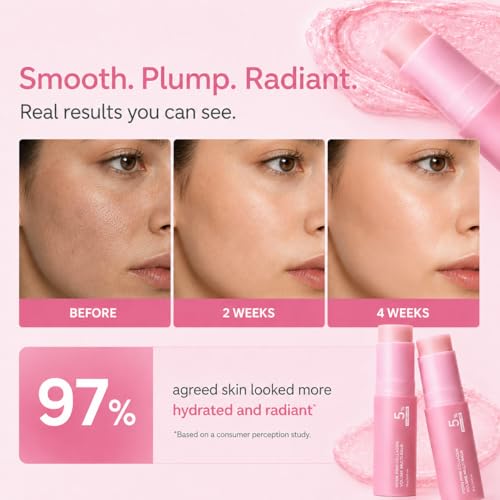 PDRN Pink Collagen Volume Multi Balm Stick, 2PC Beauty Volufiline Stick with NAD+ & Peptide, Korean Skin Care Under Eye Balm for Face, Neck, Lip & Smile Lines, Face Moisturizer Collagen Plumping Balm