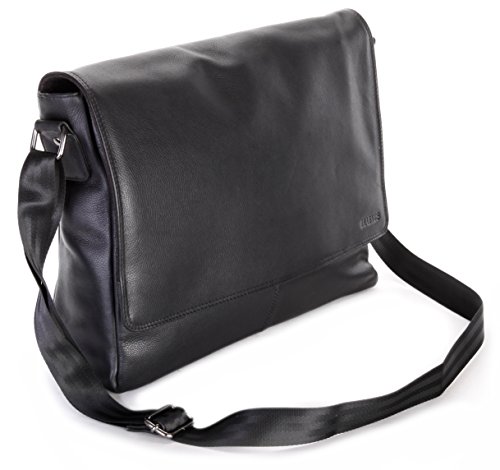 LEABAGS Oxford - Messenger Bag Briefcase Laptop Bag 13 Inch Genuine Leather - OnyxBlack - Thumbnail 7