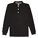 French Toast boys Long Sleeve Pique (Standard & Husky) Polo Shirt, Black, 6 7 US