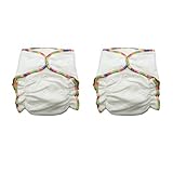 Heavy Wetter Bamboo / Organic Cotton One Size Fitted Diapers with 2 Inserts (Fits 7-25lbs) (2 Pack)