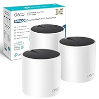 TP-Link Deco X55(3-pack) AX3000Mbps AI-Driven Whole Home Mesh WiFi 6 System, 3x Gigabit Ports, WiFi Booster Coverage up to 6,500 ft2, Connect up to 150 devices, HomeShield Security