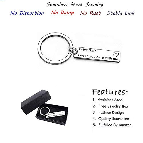 AXEN Key Chain Gift, Drive Safe I Need You here with me, Style 1
