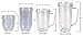 Blendin 2 Pack 16 Ounce Tall Cup with Black Jar Lid, Fits Original Magic Bullet Blender Juicer 250W MB1001