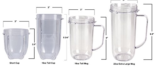 image for Blendin 2 Pack 16 Ounce Tall Cup with Black Jar Lid, Fits Original Mag