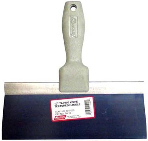 WAL-BOARD TOOLS Yellow Plastic Handle Drywall Taping Knife, 10 Inch Blue Steel Blade, Made in The USA, 021-020