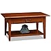 Leick Home 10029-MED Shaker One Drawer Coffee Table with Shelf, Medium Oak