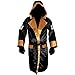 Cleto Reyes Satin Boxing Robe with Hood - Black/Gold