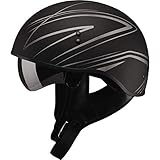 Matte Black/Silver Sz M GMAX GM65 Torque Half Helmet