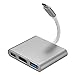 ONCHOICE USB-C Hub Digital AV Multiport Adapter USB3.1 Type-C to 1 HDMI 1 USB 3.0 port PD hubs 1 charging power delivery port Aluminum Housing for 12inch Apple New MacBook gray