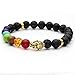Top Plaza Men Women 7 Chakra Buddha Bracelet Yoga Meditation Mala Buddhist Reiki Healing Bracelet(Lava Stone Chakra)
