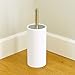 Harbour Housewares Bathroom Toilet Brush & Holder Set - White Ceramic/Metal Handle