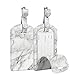 [2 Pack] Luggage Tags, Fintie Synthetic Leather Name ID Labels with Back Privacy Cover for Travel Bag Suitcase, Marble White