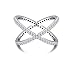 925 Sterling Silver Ring, Boruo Cubic Zirconia CZ Criss Cross 