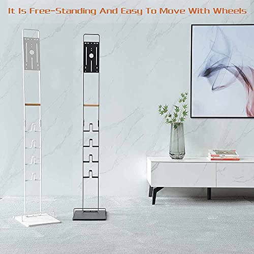 RUQIWEMI Vacuum Cleaner Stand Holder with Wheels for Dyson V15 V11 V10 V8 V7 V6, Metal Floor Stand Compatibel for Dreame T30 T20 V12 V11 V10,No Drilling the Wall (White)