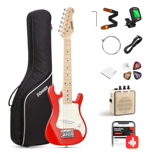 Donner E-Gitarre Set Kinder E Gitarren Junior(rot)