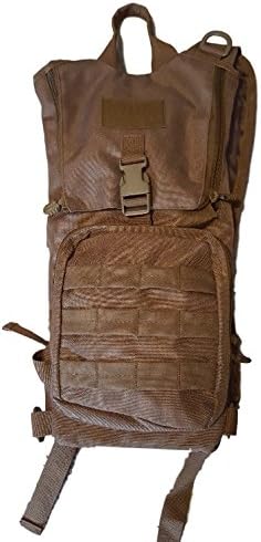 Frontier Tactical Hydration Pack Military Backpack Bundle, Light Weight + 2.0L Water Bladder + OD Green paracord bracelet for Hiking, Biking, Running, Walking, Climbing, Camping - Tan (Coyote)