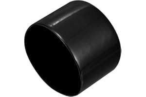 uxcell 2pcs Rubber End Caps 60mm(2 3/8") ID Vinyl Round Tube Bolt Cap Cover Screw Thread Protectors Black, 40mm Height