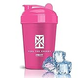 MIXT Energy Shaker Bottle | 16 oz. Shaker Bottle | BPA Free & Lid Mixing Technology (16 oz, Pink)