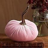 Large Velvet Pumpkin Pink, Handmade Home Decor, Wedding Centerpiece Decor, Baby Shower Favors, Fall Halloween Thanksgiving Table Decor