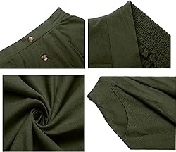 Women's Summer Button Down Midi High Waisted Casual
