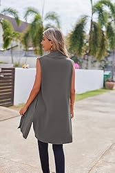 Beyove Women's Lightweight Sleeveless Open Front