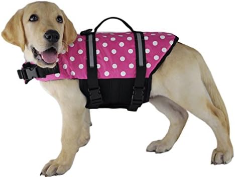 Open INnoVation Reflective Quick Release Easy-Fit Adjustable Swimming Harness Dog Lifejacket Vest (Pink, S)