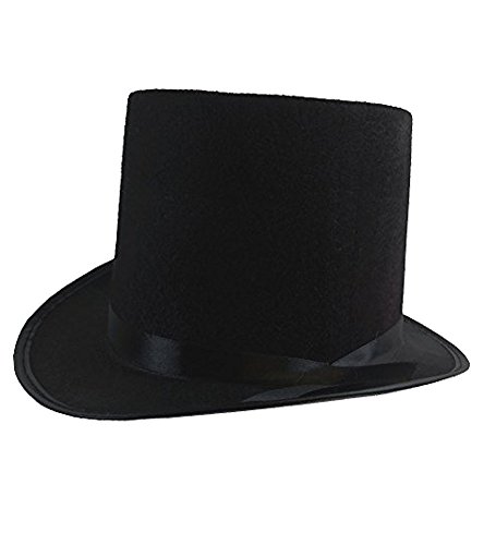 Felt Top Hats - 2 Pack - 1 Black & 1 White Top Hat Costume Hats Funny Party Hats