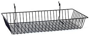 Black Wire Basket 24 W x 12 D x 4 H Inches - Pack of 6