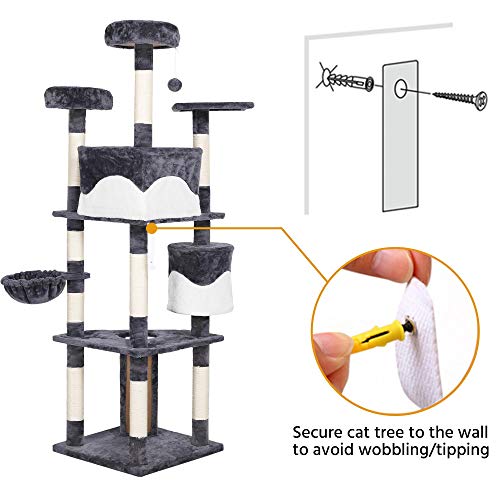 Yaheetech 79in MultiLevel Cat Trees with SisalCovered Scratching