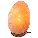 CRYSTAL DECOR 6” to 7”, 5-7 lbs Dimmable Hand Crafted Natural Himalayan Salt Lamp On Wooden Base