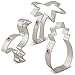 Ann Clark Cookie Cutters Tropical Hawaiian Cookie Cutters 3-Pc. Set Made in USA, Pineapple, Palm Tree, Flamingo