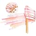 Whaline 30 Pack Ribbon Sticks Chromatic Silk Ribbon with Bells Fairy Stick Wish Wands for Wedding and Valentines Party (Pink)